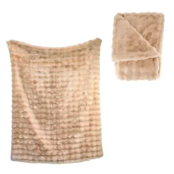 Online Plaid beige en polyester - 170 x 130 cm