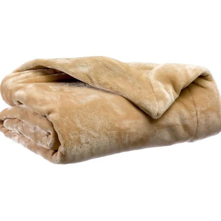 Discount VIVARAISE Plaid coloris grège en polyester Tender Winkler – 150 x 200 cm