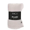 EDELMAN Plaid gris clair en polyester Mica Famke - 180 x 130 cm