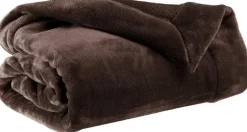 New WINKLER Plaid marron ébène en polyester Tender - 150 x 200 cm