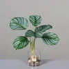 Best Plante verte artificielle en vase transparent illusion d'eau - 33 cm