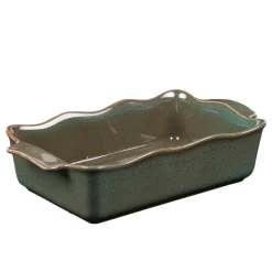 Online BASTIDE Plat à four rectangulaire en porcelaine vert Ely - 27 x 16 x H 7 cm