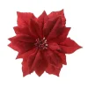 Poinsettia en tissu rouge sur clip D 24cm