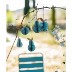 Clearance Poire en papier à suspendre coloris vert H 16,5 cm