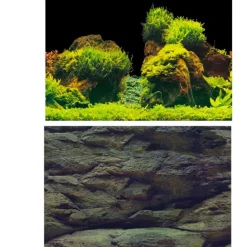 Best BLUE CORAL Poster aquarium avec roche et plantes AQUA NOVA - modèle Rock/Plants L