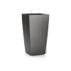 Clearance LECHUZA Pot à réserve d'eau anthracite métallis Cubico kit complet - Ø 30 x H 56 cm