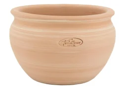 New TERRABLANCA Pot boule en terre cuite claire - Ø 34 x H 24 cm