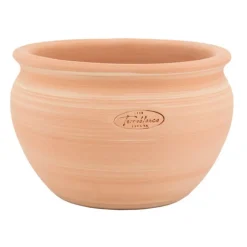 New TERRABLANCA Pot boule en terre cuite claire - Ø 28 x H 20 cm