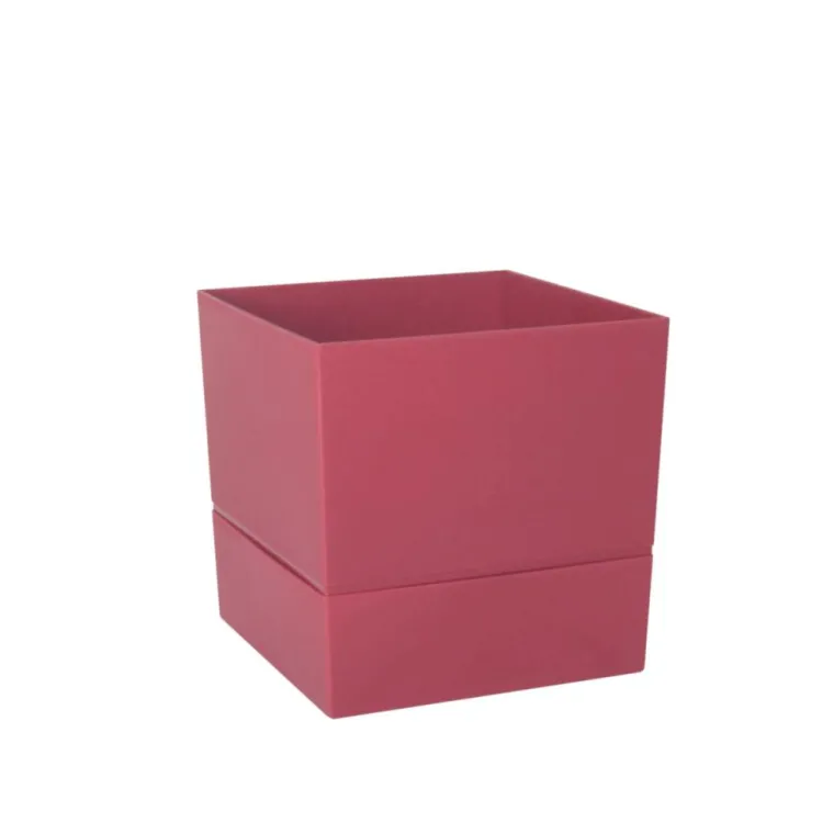 Sale POETIC Pot carré à réserve d’eau en polypropylène rose Terra Eda Aquaduo - 14,3 x 14,3 cm
