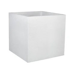 Best EDA Pot carré blanc cérusé Graphite - 49,5 x 49,5 x 49,5 cm