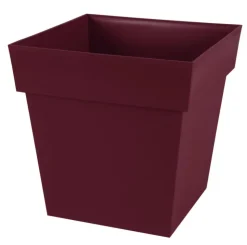 New EDA Pot carré en polypropylène rouge Bourgogne Toscane 38 L - 39 x 39 x 39 cm
