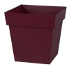 Sale EDA Pot carré en polypropylène rouge Bourgogne Toscane 22 L - 32 x 32 x 32 cm