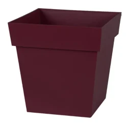 Sale EDA Pot carré en polypropylène rouge Bourgogne Toscane 22 L - 32 x 32 x 32 cm