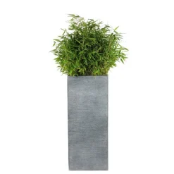 Best MICA DÉCORATIONS Pot carré haut Stream S/3 anthracite H.90 cm