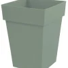 Best EDA Pot carré mi haut en plastique vert laurier Toscane 51 L - 39 x 39 x 53 cm