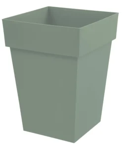 Best EDA Pot carré mi haut en plastique vert laurier Toscane 51 L - 39 x 39 x 53 cm