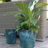 Sale LES POTERIES D'ALBI Pot coloris bleu Blue wave en terre émaillée Odyssée - Ø 18 cm