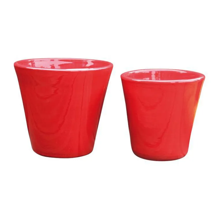 Best LES POTERIES D'ALBI Pot coloris rouge en terre émaillée Odyssée - Ø 18 cm