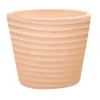 New POTERIE DU BOUSQUET Pot conique en terre cuite coloris beige Strié - Ø 28 x H 23 cm