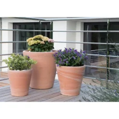 New POTERIE GOICOECHEA Pot Cuvier contemporain en terre claire H 32 x Ø 31 cm