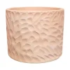 POTERIE DU BOUSQUET Pot cylindrique en terre cuite coloris beige Artisan - Ø 28 x H 23 cm