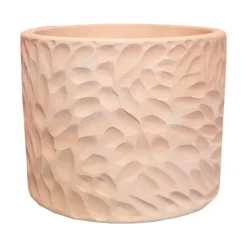 POTERIE DU BOUSQUET Pot cylindrique en terre cuite coloris beige Artisan - Ø 28 x H 23 cm