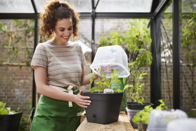 New ELHO Pot de culture carré coloris living noir Green Basics Allin1 - 35 cm