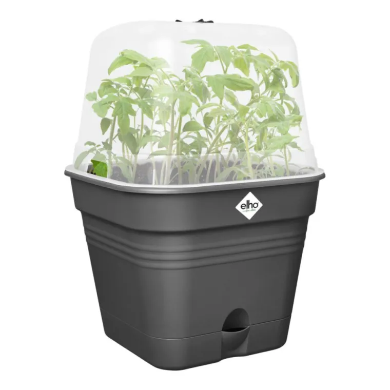 New ELHO Pot de culture carré coloris living noir Green Basics Allin1 - 35 cm