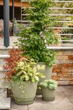 Discount EDA Pot en matière recyclée coloris vert kaki Poetic Joy 40 - Ø 38,6 x H 31,2 cm