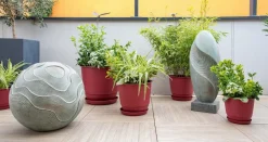 Clearance POETIC Pot en matière recyclée Joy 40 cerise - Ø 38,6 x H 31,2 cm