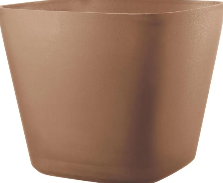 Discount DEROMA Pot en plastique injecté coloris marron Origin Quadro cotto - 28 x 28 x 23,5 cm