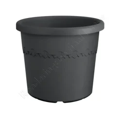 ELHO Pot en plastique recyclé gris anthracite Algarve Cilindro - Ø 24,5 x H 20,8 cm
