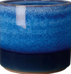 Discount DEROMA Pot en terre cuite émaillée coloris bleu Océan - Ø 38 x H 34 cm