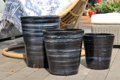 Best LES POTERIES D'ALBI Pot en terre cuite émaillée bleu Nuit étoilée Les Poteries d’Albi Sydney - Ø 45 x H 61 cm