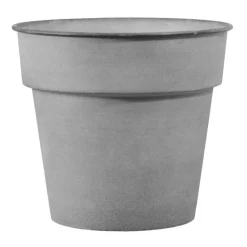 DECOLINES Pot horticole en acier peint gris clair Ø 22 x H 20 cm