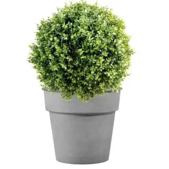 DECOLINES Pot horticole en acier peint gris clair Ø 27 x H 24 cm