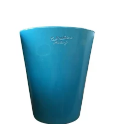 Best POTERIE DE LA MADELEINE Pot Mazagran bleu turquoise en terre cuite émaillée H 63 X Ø 55 cm