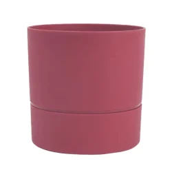Best POETIC Pot rond à réserve d’eau en polypropylène rose Terra Eda Aquaduo - Ø 19,3 x H 19,3 cm