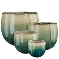 Sale EDELMAN Pot rond en céramique coloris vert Corsica - Ø 36 x H 34 cm