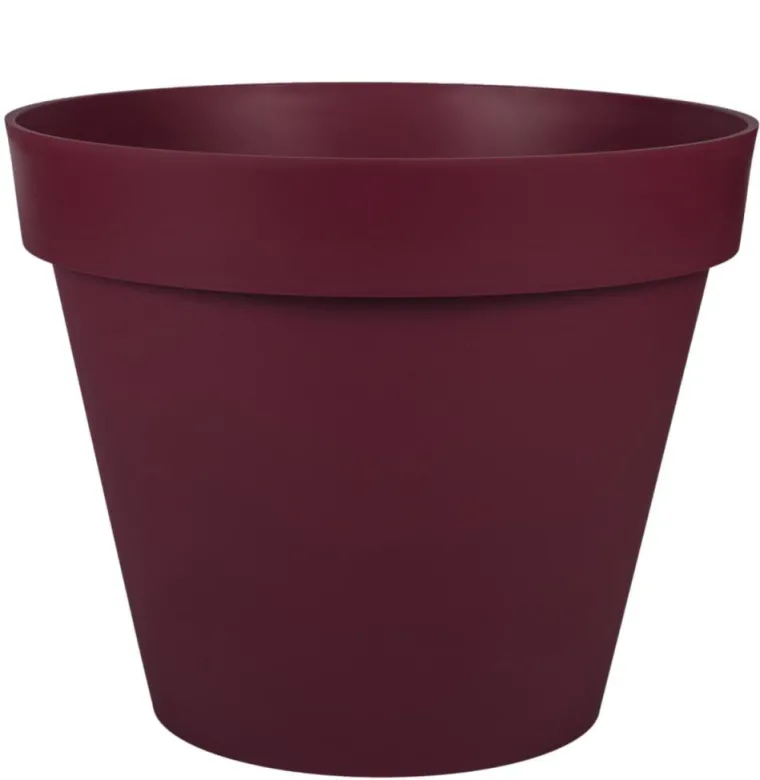 Sale EDA Pot rond en plastique rouge Bourgogne Toscane 43 L - Ø 48 x H 40 cm
