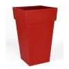 Outlet EDA Pot Toscane carré haut rouge L.40 x l.39 x H.65 cm