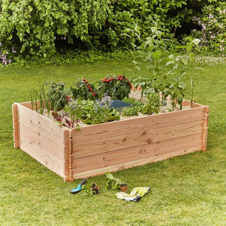 Discount MON PETIT POTAGER Potager composteur en bois Keyhole moyen modèle - 170 x 120 x 48 cm