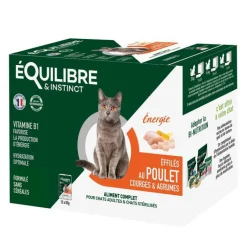 Best EQUILIBRE&INSTINCT Pâtée "Énergie effilés" pour chat adulte ou stérilisé au poulet et à la courge Équilibre & Instinct - 12 x 85 g