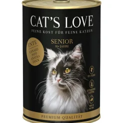 Hot CAT'S LOVE Pâtée pour chat au canard Senior – en boîte de 400 g