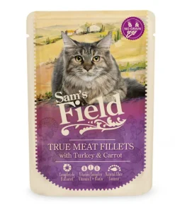 Hot SAM'S FIELD Pâtée pour chat en sachet à la dinde et aux carottes - 85 g