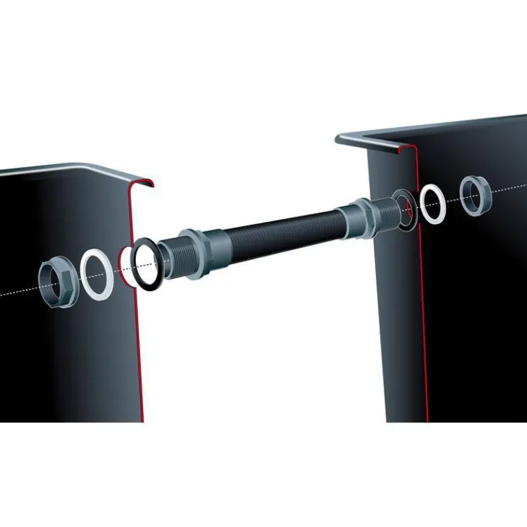 UBBINK Quadra kit connection 2 x Ø 50 mm, 1 tuyau de raccordement L