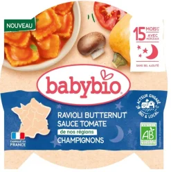 Outlet BABY BIO Ravioli butternut sauce tomates et champignons - 190 g