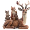 KAEMINGK Renne en polyrésine brune avec petits animaux - 9,5 x 14 x 15 cm