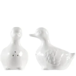 Salière en porcelaine blanche forme Canard - 8 x 5 x 9 cm