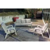 Sale Salon de jardin 5 places en aluminium, coloris pélican - BIZZOTTO Truman